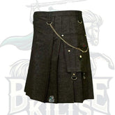 Denim Kilt with Tactical Pocket – Rugged Utility Style